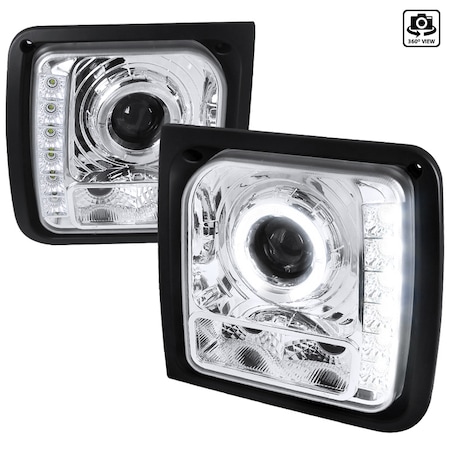 Spec-D Tuning 97-01 Jeep Cherokee Projector Headlight Chrome Housing LHP-CHKE97-RS